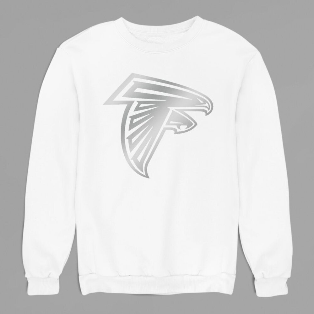 NEW Atlanta Falcons Silver Logo Fleece Crew Long Sleeve Sweatshirt WINter